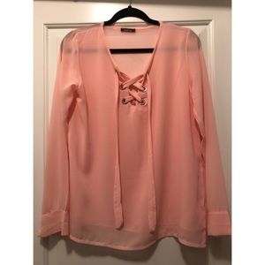 Pink Lattice Blouse